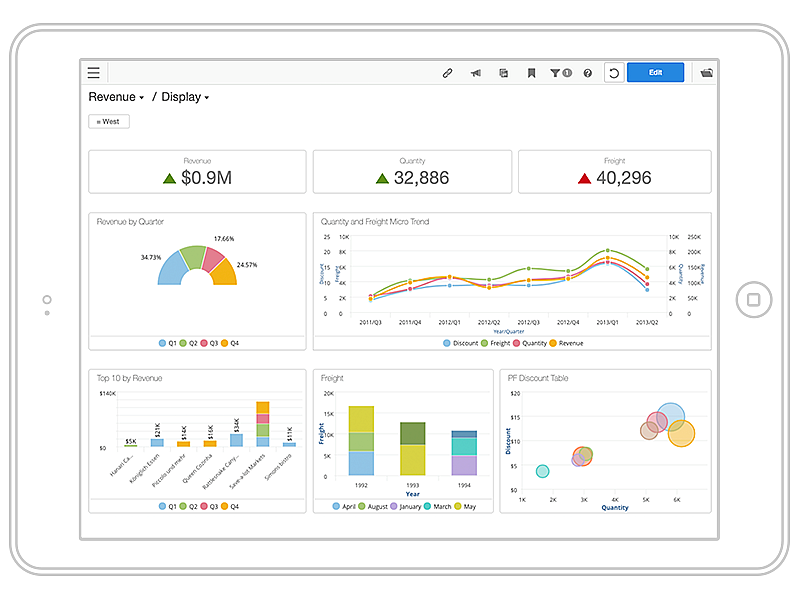 Screenshot van Infor Birst software.